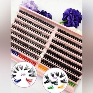 320 Pcs Mixed 30d+50d Colorful Fluffy Crossed D Curl False Eyelashes